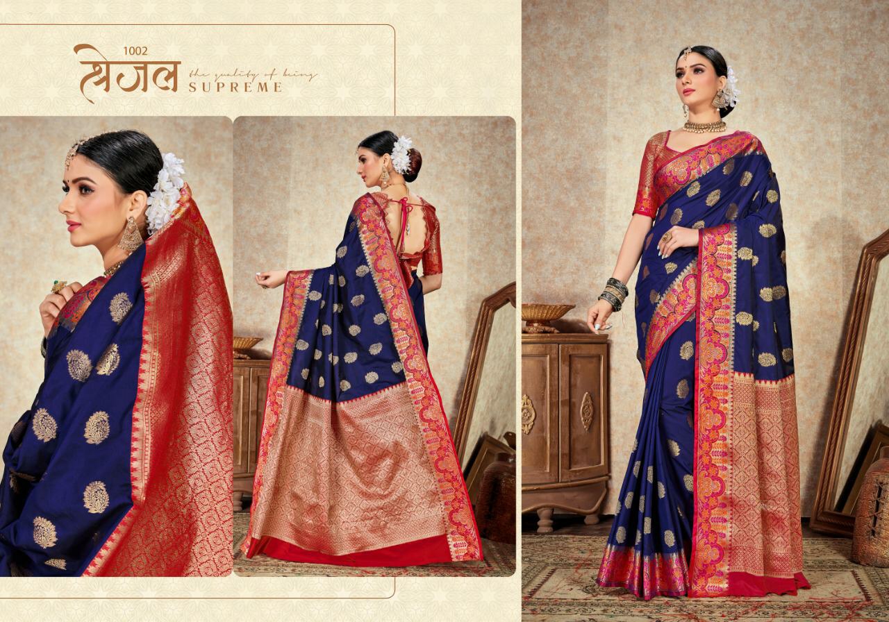 Rajyog Presents Mrugnayani Silk Indian Colourfull Silk Sarees Catalogue Wholesaler