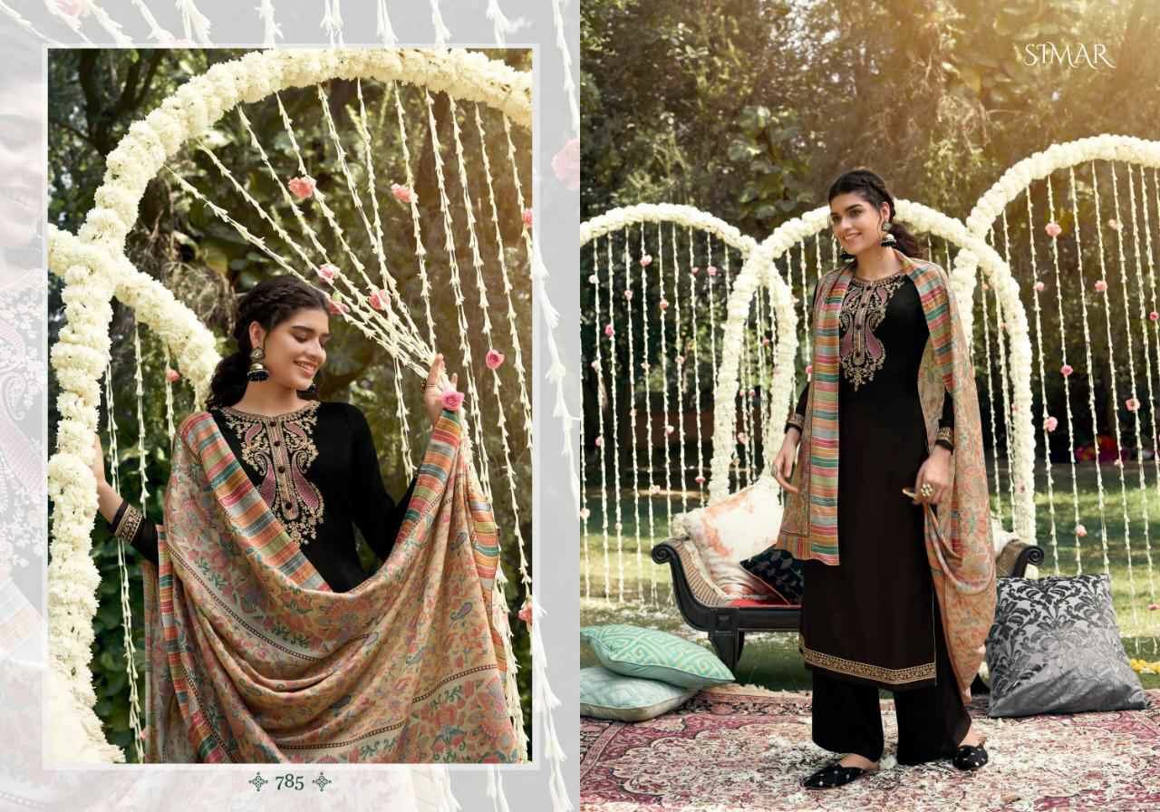 Glossy Presents Misti Pure Silk Pashmina Embroidery Work Salwar Suit Cataloge Wholesaler