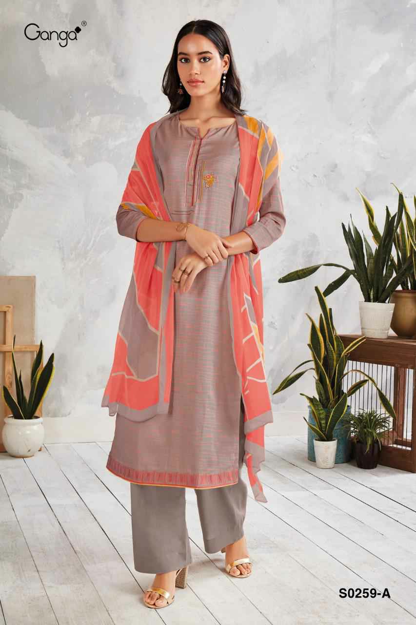 Ganga Suite Presents Kaira 259 Satin Printed Salwar Suit Wholesaler