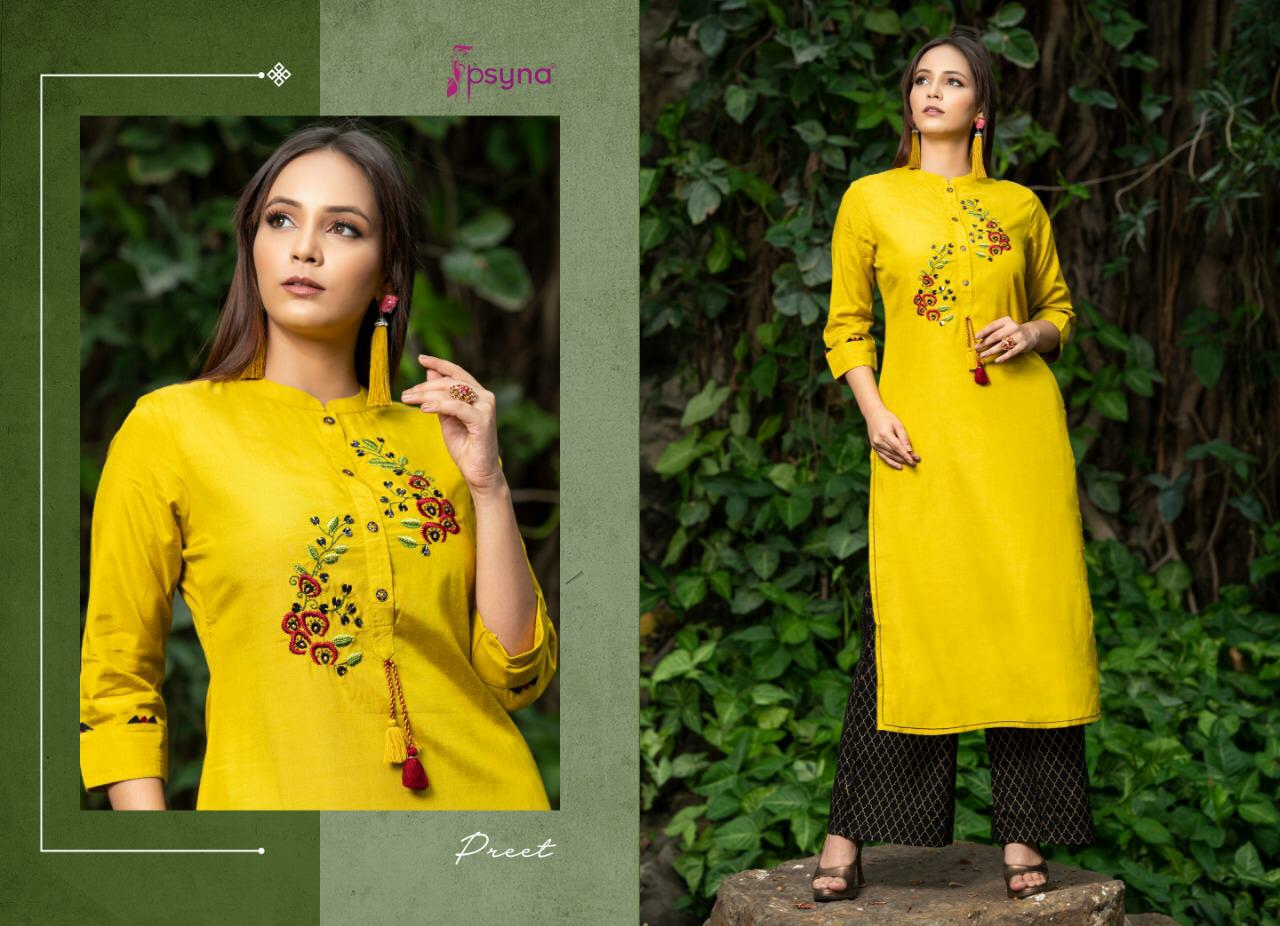 Psyna Presents Preet Vol-5 Designer Party Wear Kurtis With Plazzo Collection At Wholesale Price In Surat