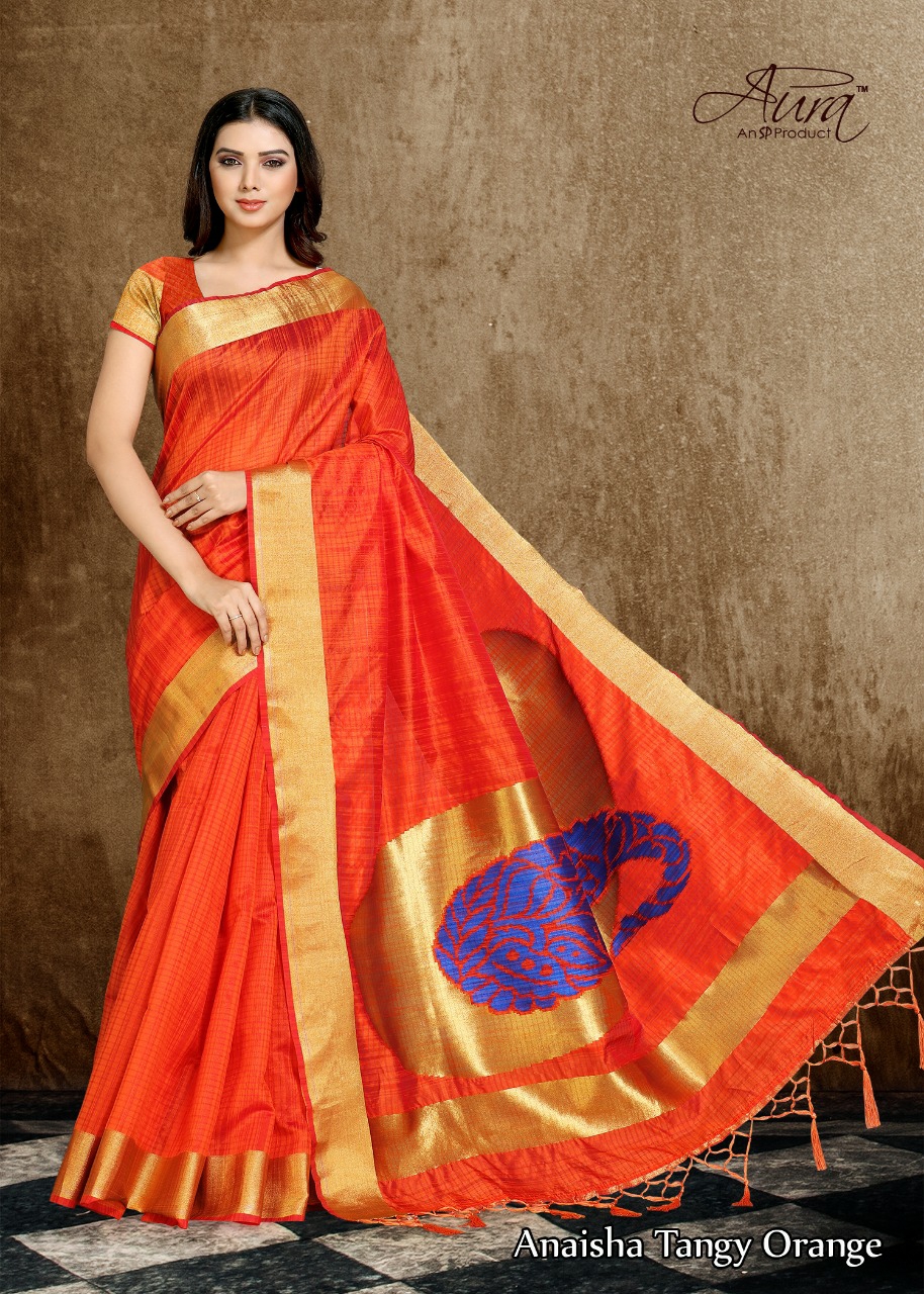 Aura Sarees Presents Anaisha Traditional Wear South Indian Style Silk Sarees Catalogue Wholesaler