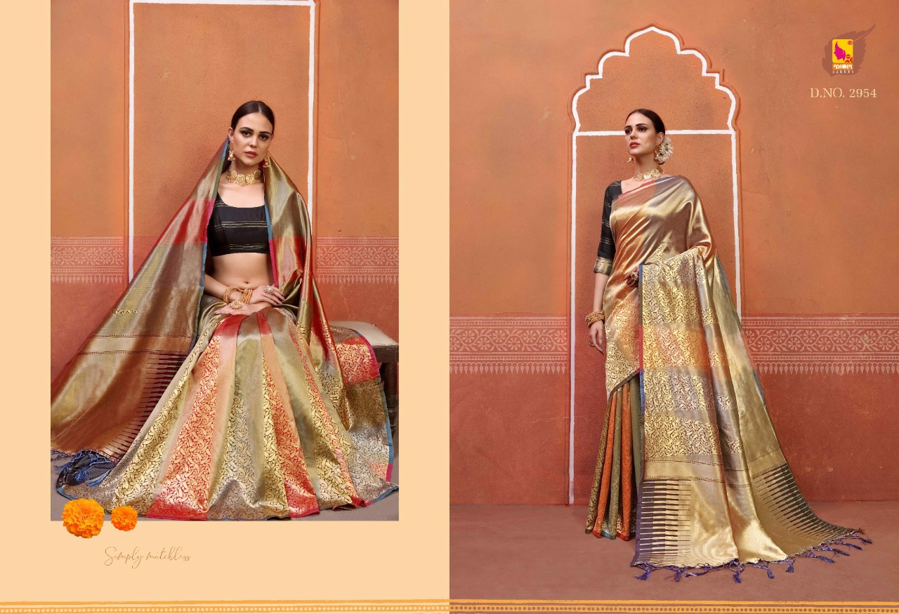 Ashika Sarees Presents Kasturi Silk Exclusive Colour Collection Of Pure Kanjivaram Silk Sarees Catalog Wholesaler