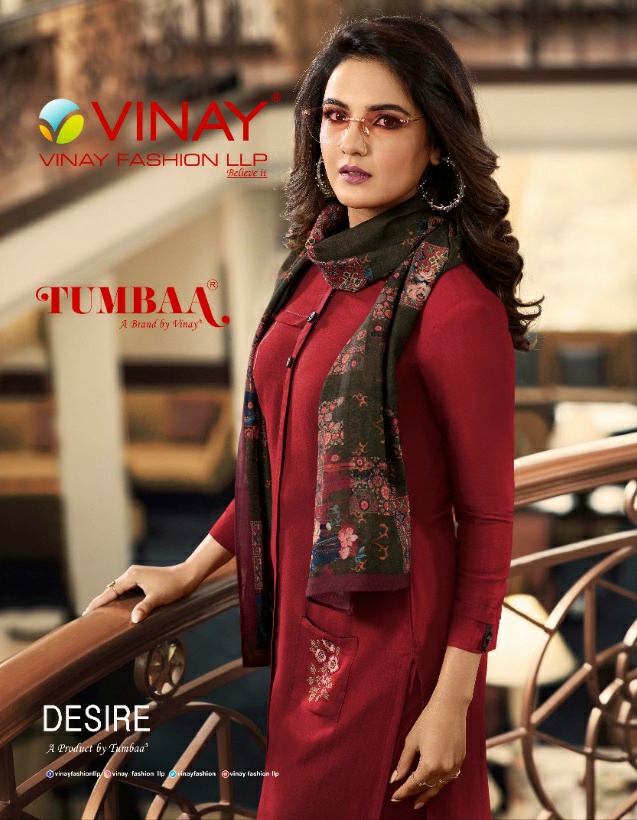 Vinay Presents Tumbaa Desire Designer Kurtis With Plazzo And Dupattas Catalogue Collection