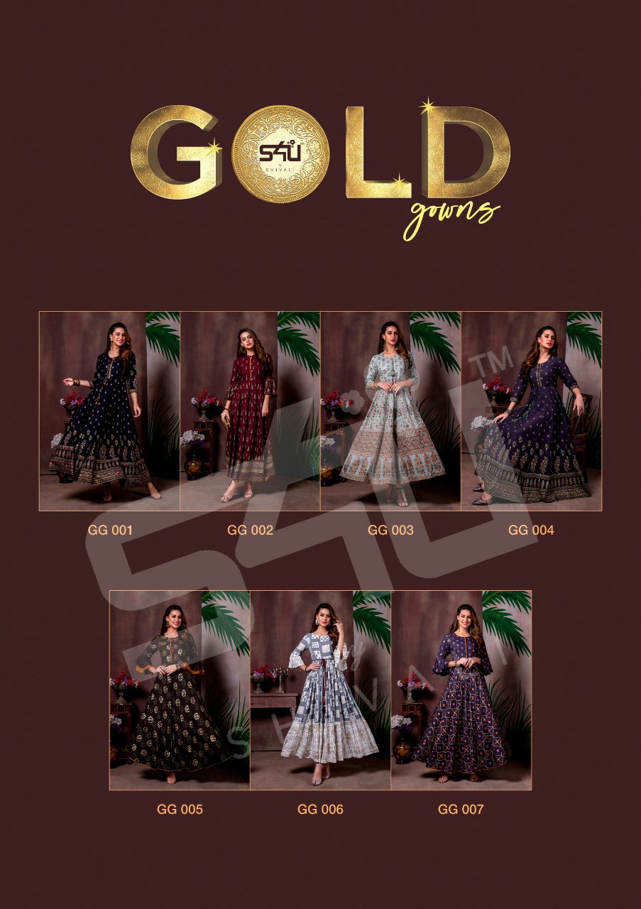 S4u Presents Gold Gowns Exclusive Designer Diwali Session Special Gown Catalog Collection At Wholesale