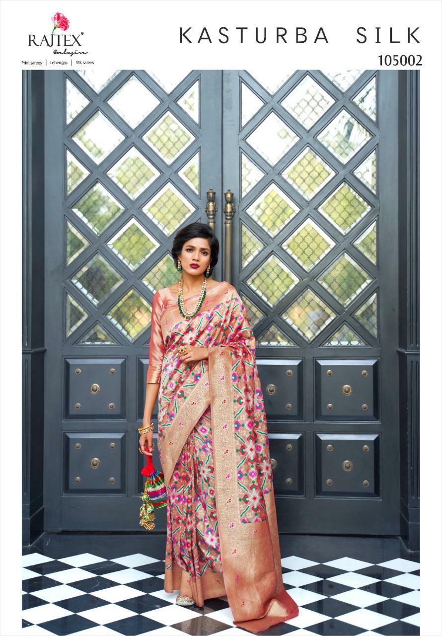Rajtex Presents Kasturba Silk India Traditional Wear Patola Style Silk Sarees Catalogue Wholesaler