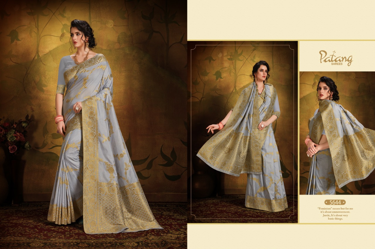 Patang Presents Diamond Silk Traditional Wear Pure Dola Silk Sarees Catalogue Wholesaler