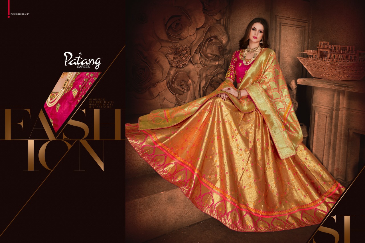 Patang Sarees Presents Zardosi Heavy Designer Silk Lehenga Choli Collection