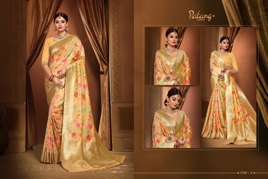 Patang Presents Florinza Jari Silk Meenakari Rich Pallu Sarees Cataloge Wholesaler