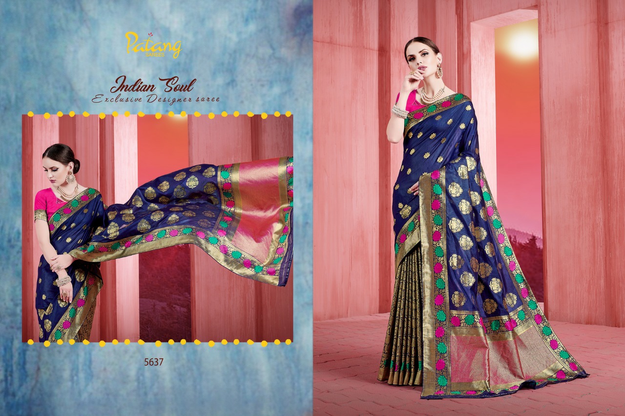 Patang Sarees Presents Kangana Silk Designer Treaditional Wear Sarees Cataloge Wholesaler