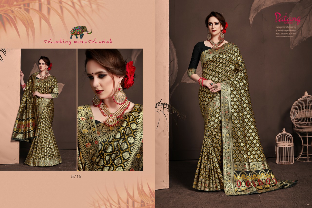 Patang Sarees Presents Anshika Meenakari Silk Exclusive Treaditional Wear Sarees Cataloge Wholesaler