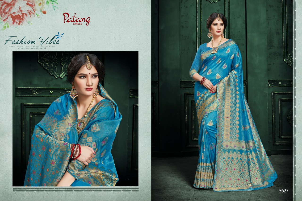 Patang Sarees Presents Lakshmi 5621 To 5628 Silk Partywear Sarees Cataloge Wholesaler