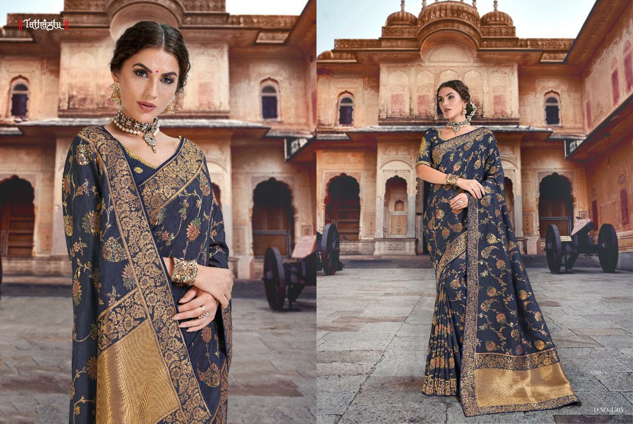 Tathastu Presents 3501 To 3509 Series Exclusive Designer Marraige Wear Silk Sarees Catalog Wholesaler