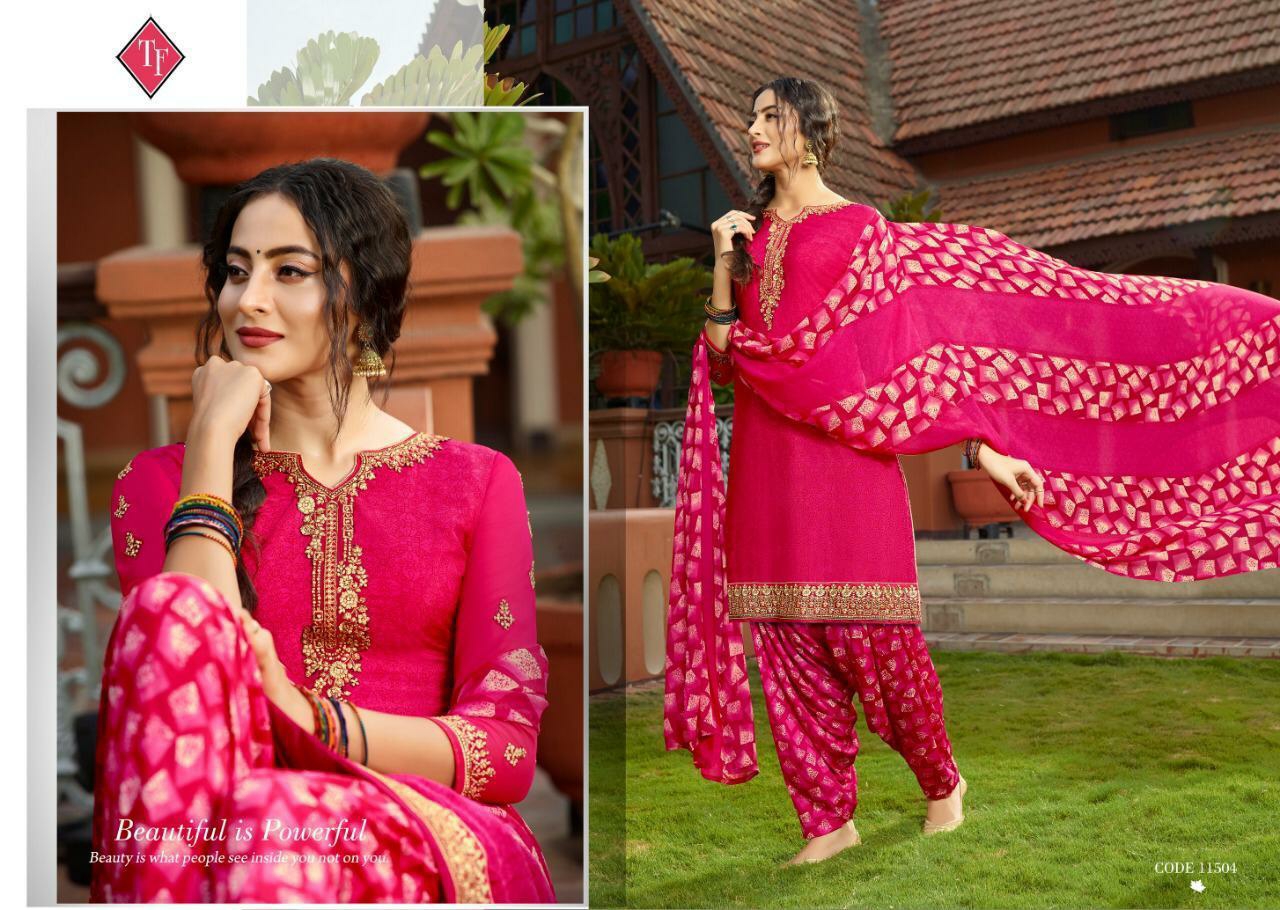 Tanishq Fashion Presents Royal Silk Vol-6 Beautiful Crepe Patiala Salwar Suit Catalogue Wholesaler
