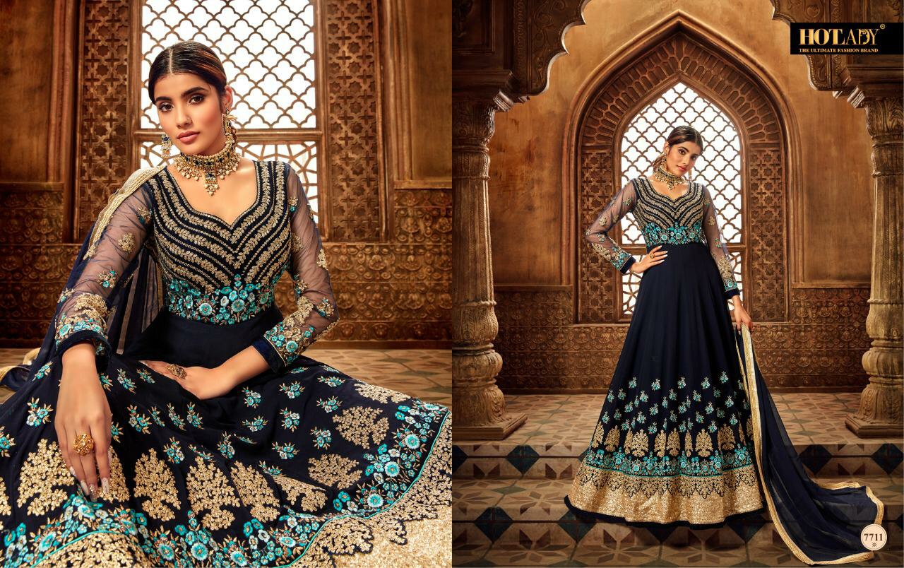 Hotlady Presents Nairaa Heavy Bridal Designer Pure Georgette Embroidery Work Gown Catalogue Wholesaler