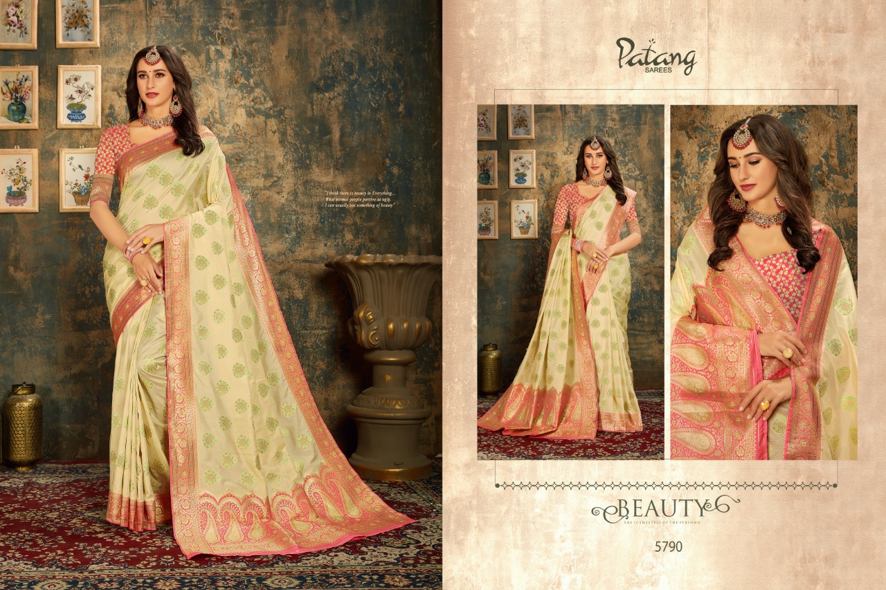 Patang Sarees Presents Swastika Silk Beautiful Designer Partywear Sarees Cataloge Wholesaler