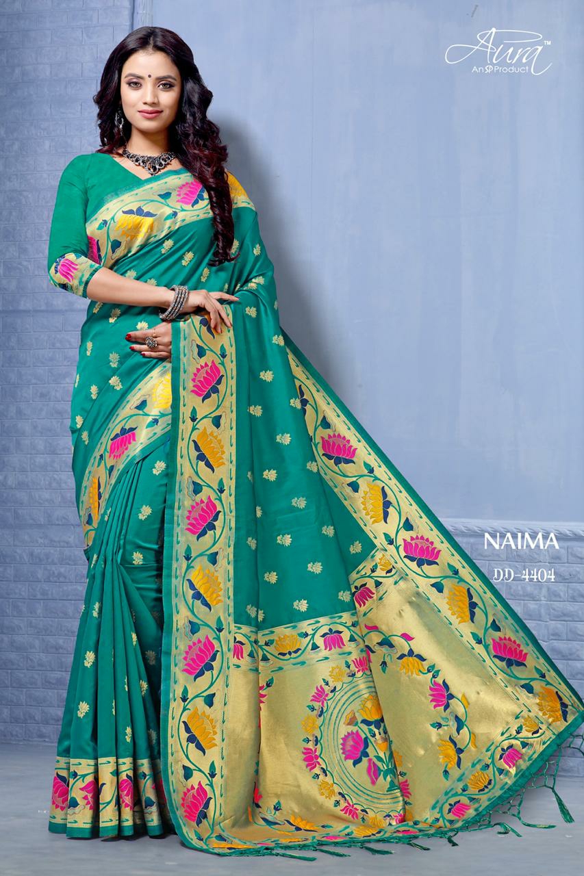 Aura Sarees Presents Naima Silk Beautiful Designer Sarees Cataloge Wholesaler
