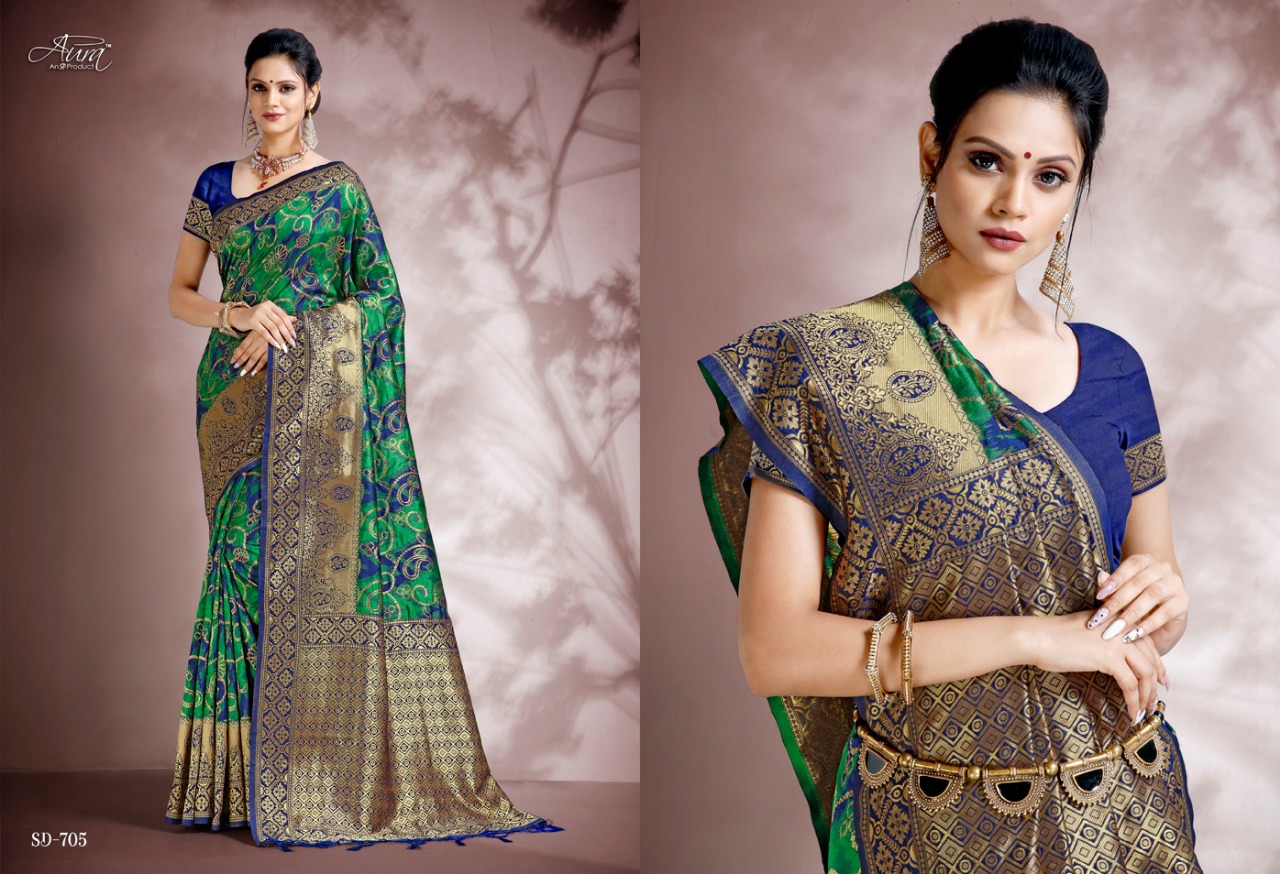 Aura Sarees Presents Reva Traditional Wear Silk Sarees Catalogue Wholesaler