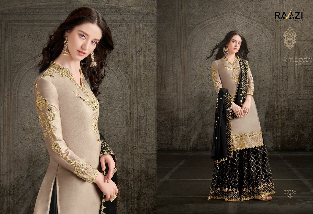Rama Fashion Presents Dilbaro Soft Satin 30033-30040 Series Heavy Sharara Style Exclusive Salwar Suit Cataloge Collection
