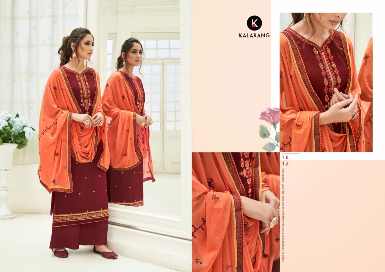 Kalarang Presents Karva Jam Silk Cotton Salwar Suit Wholesaler