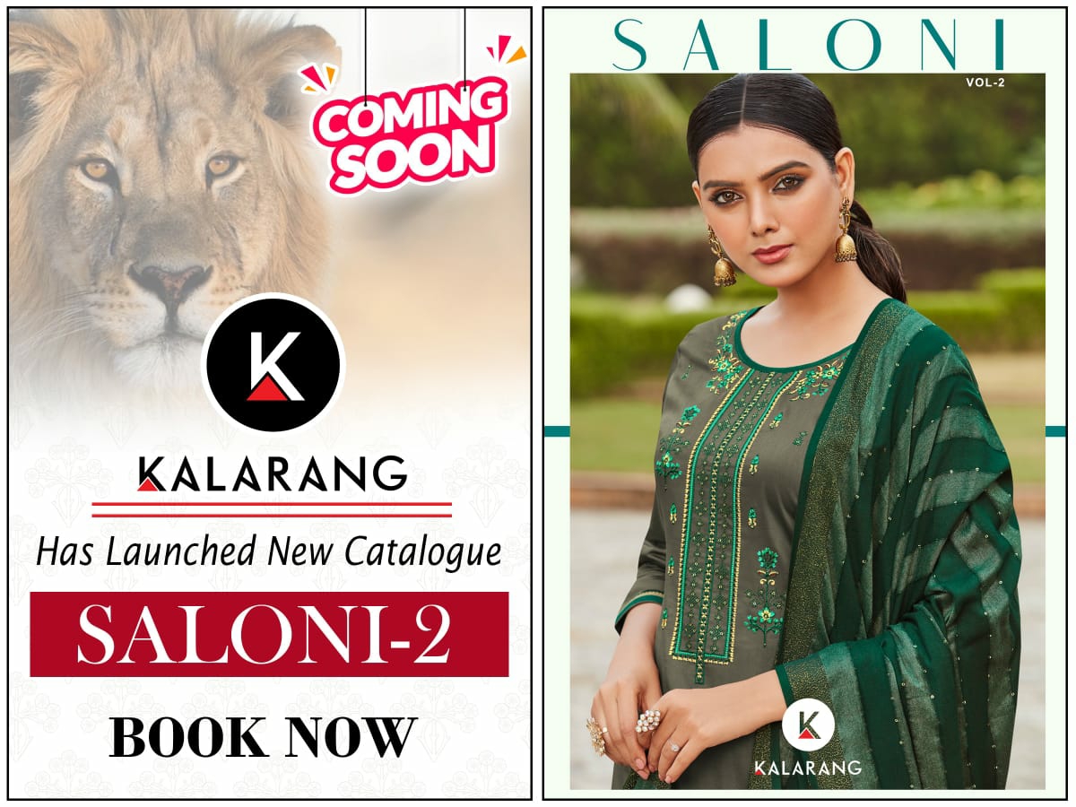 Kalarang Presents Saloni Vol-2 Jam Silk Cotton Embroidery Work Salwar Suit Wholesaler