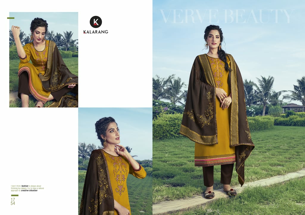 Kalarang Presents Kitkat Vol-2 Jam Silk Cotton Embroidery Work Salwar Suit