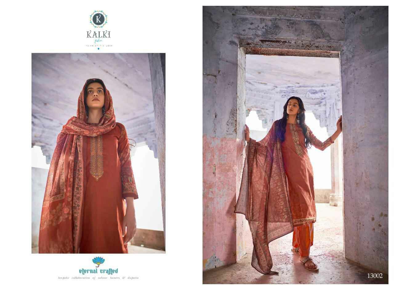 Kalki Presents Gulzar Pure Pashmina Winter Wear Printed Salwar Suit Catalog Wholesaler