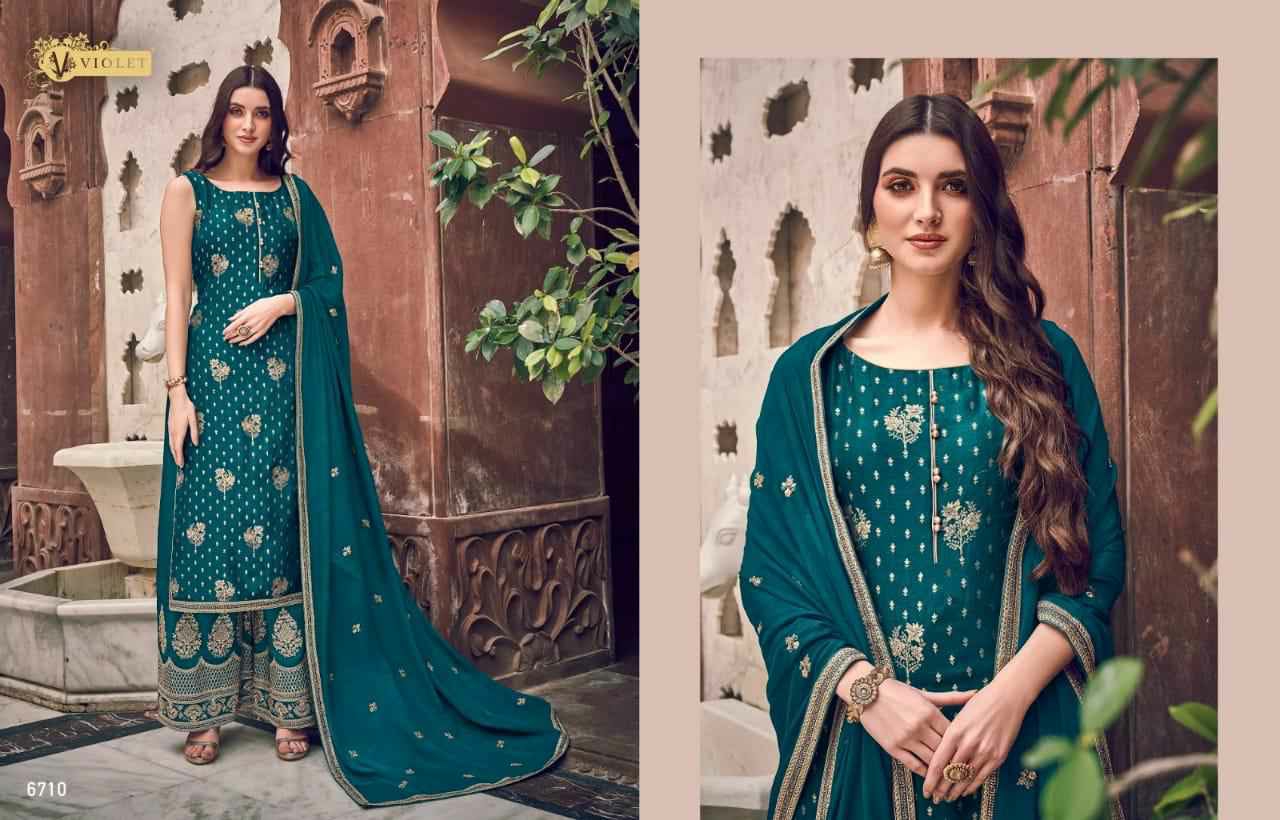 Swagat Presents Violet 6701 To 6712 Series Heavy Designer Party Wear Plazzo Style Salwar Kameez Catalogue Wholesaler