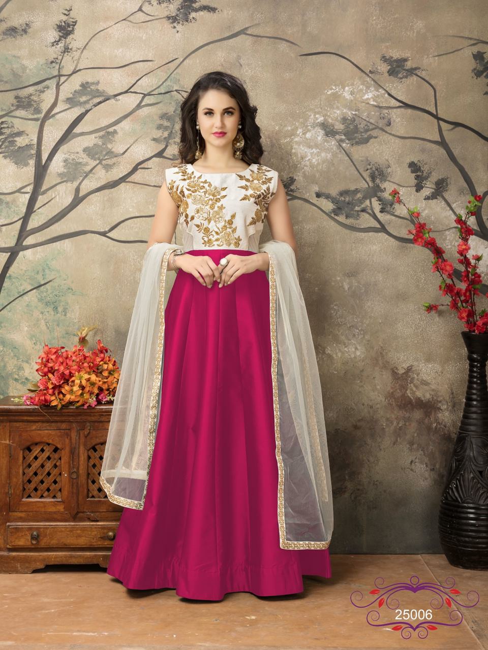 Twisha Presents Aanaya Vol-25 Tafeta Silk Designer Anarkali Salwar Suit Wholesaler