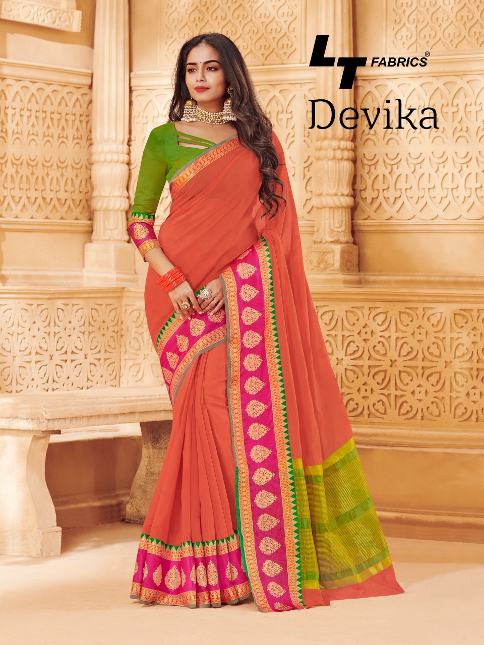 Lt Sarees Presents Devika Traditional Wear Cotton Silk Sarees Catalog Wholesaler