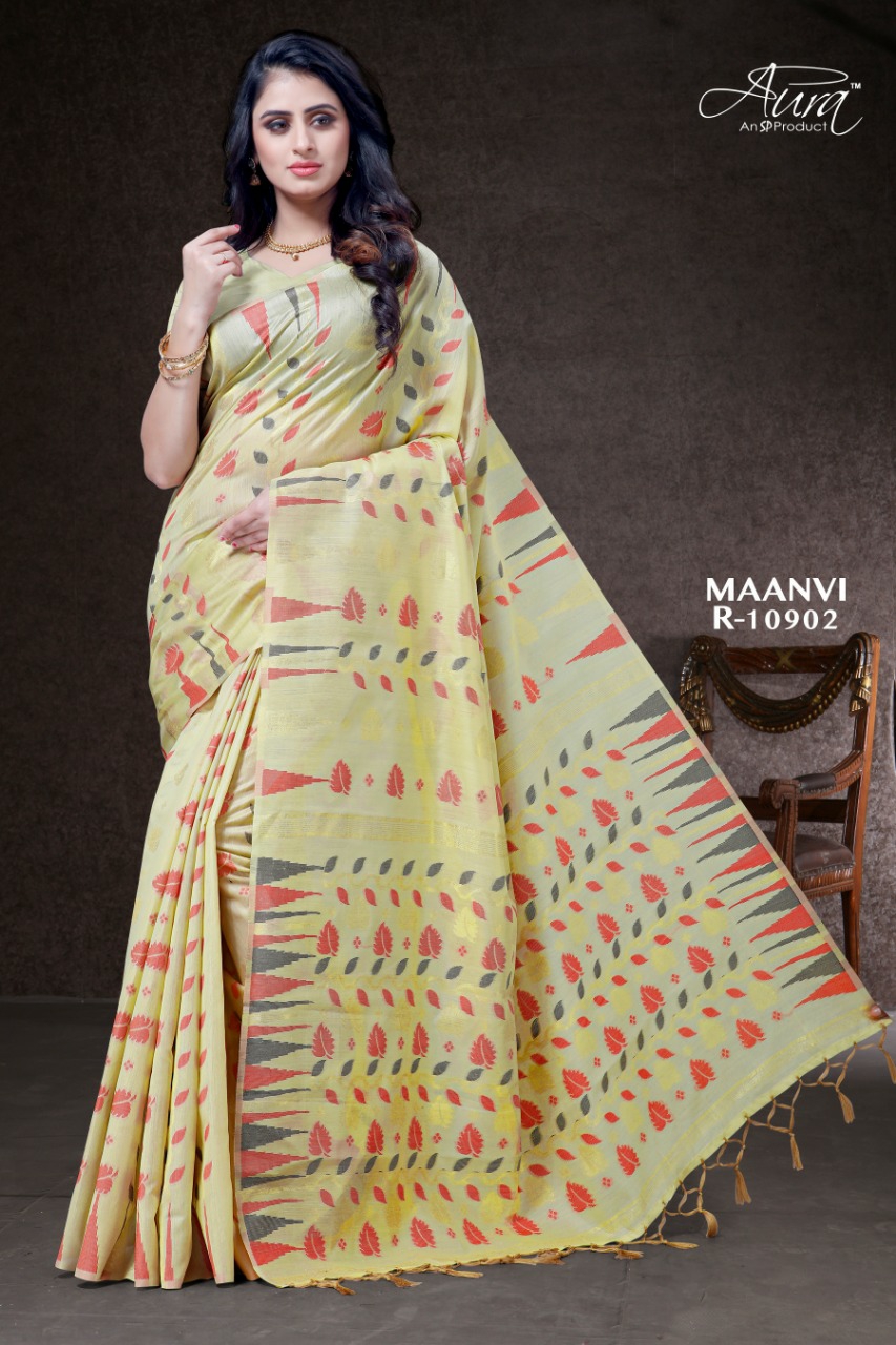 Aura Sarees Presents Maanvi Chanderi Silk Traditional Wear Sarees Collection At Wholesale