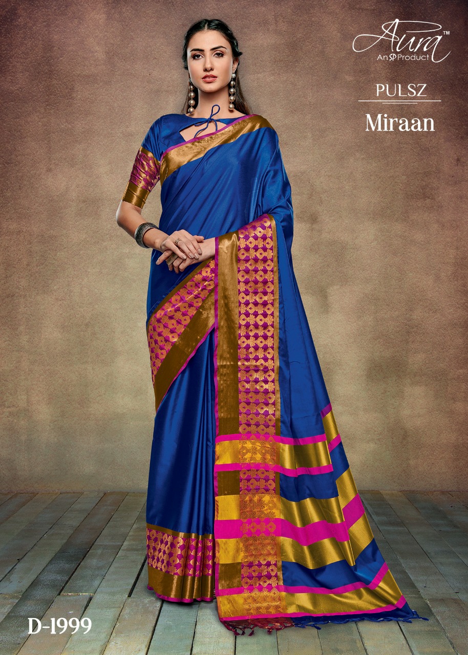 Aura Sarees Presents Miraan South Indian Daily Wear Cotton Silk Sarees Catalogue Wholesaler