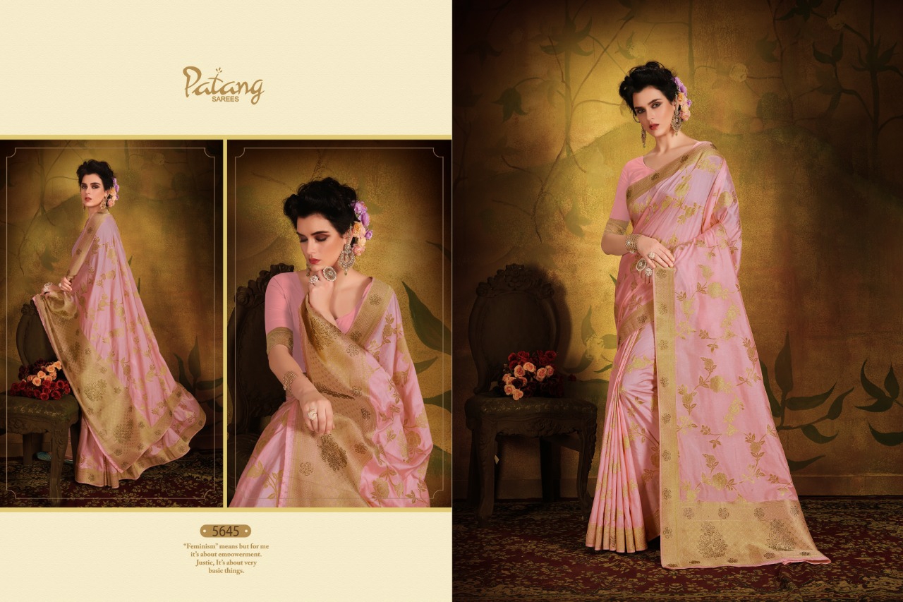 Patang Presents Diamond Silk Traditional Wear Pure Dola Silk Sarees Catalogue Wholesaler