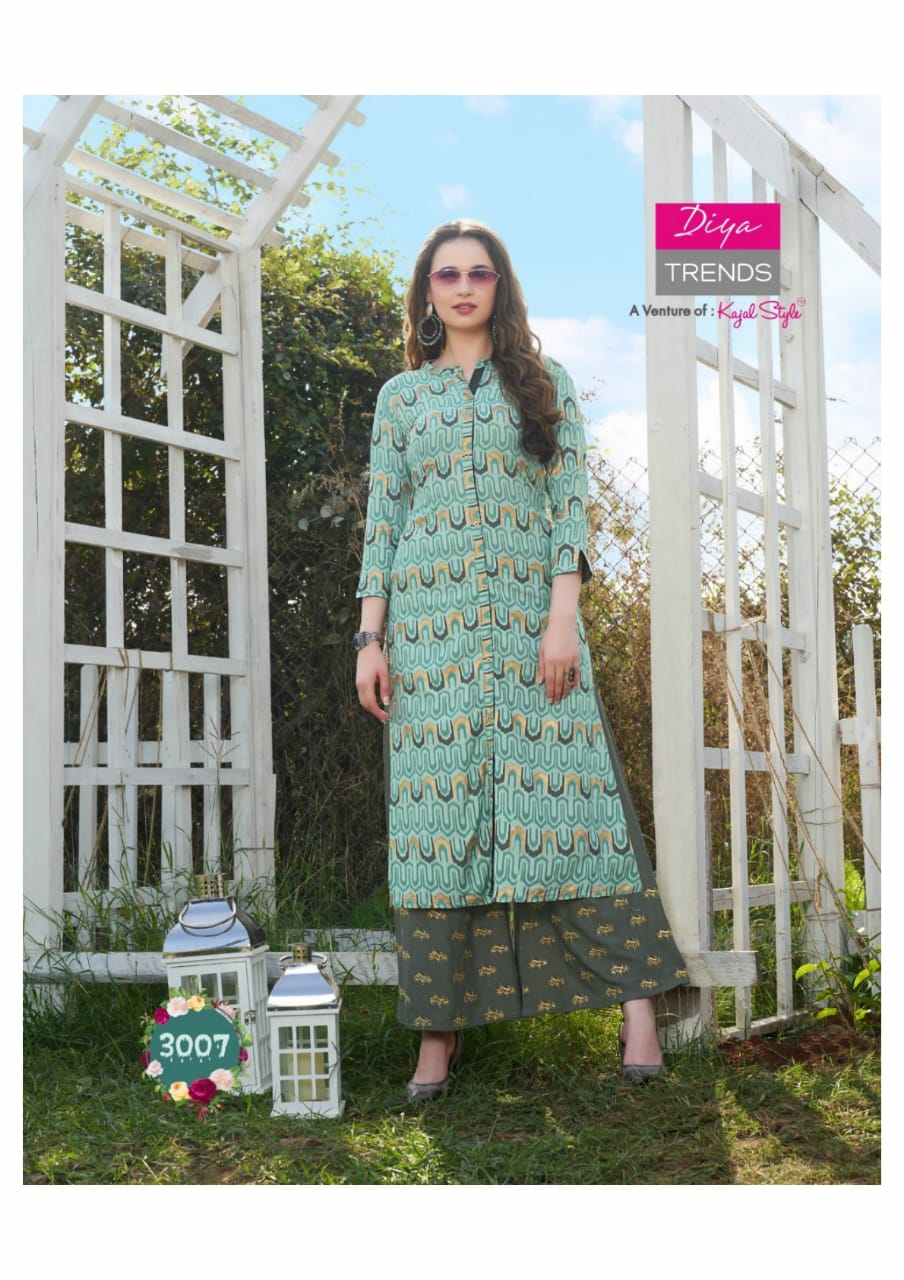 Diya Trendz Presents Globus City Vol-3 Rayon Fancy Kurtis Cataloge Collection