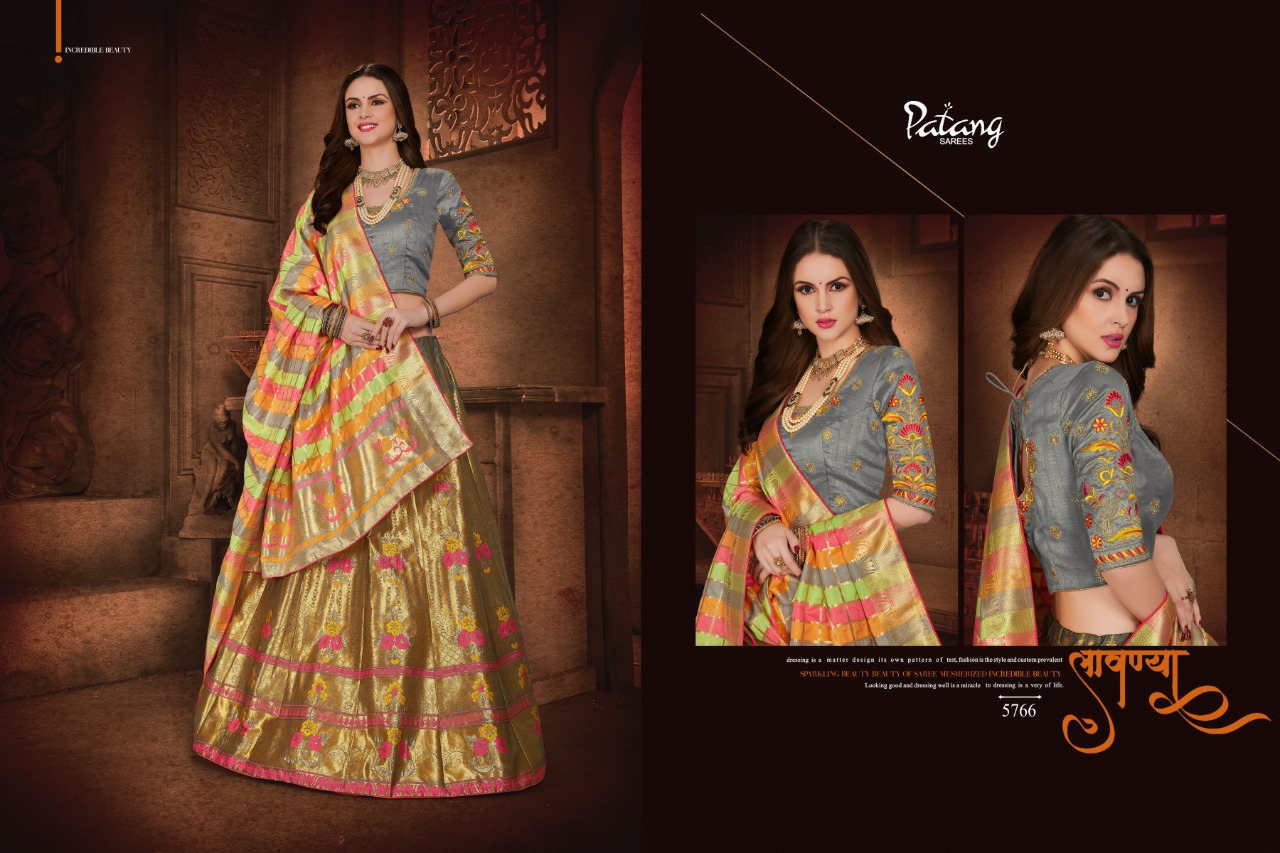 Patang Sarees Presents Zardosi Heavy Designer Silk Lehenga Choli Collection