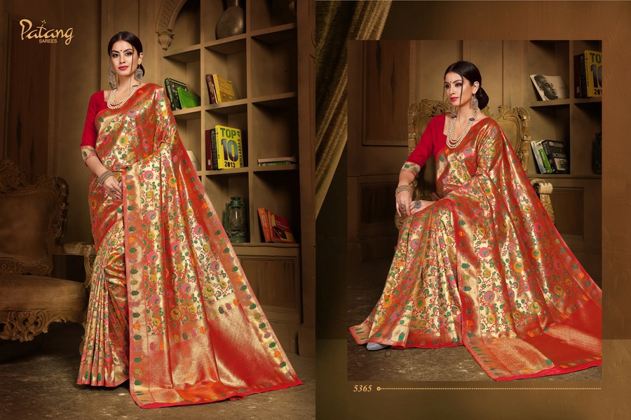 Patang Presents Florinza Jari Silk Meenakari Rich Pallu Sarees Cataloge Wholesaler