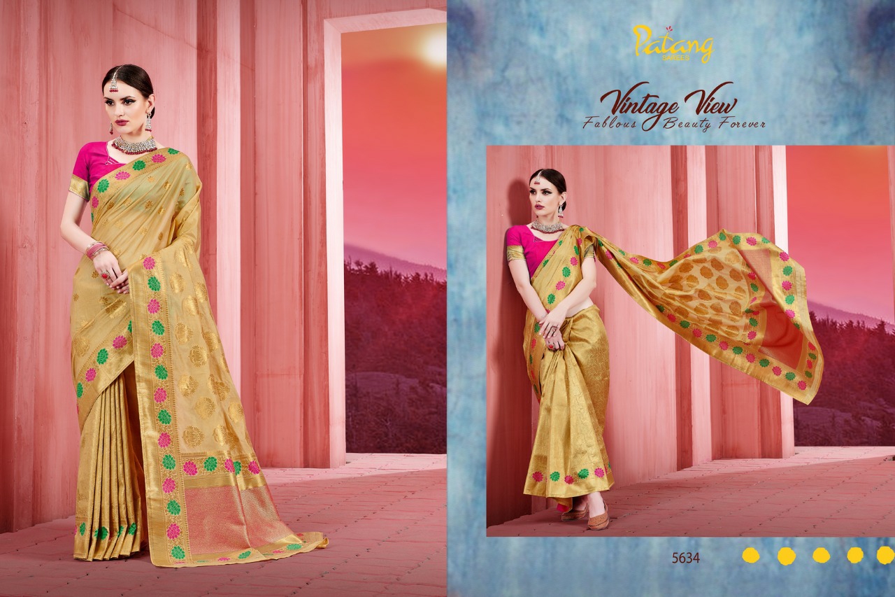 Patang Sarees Presents Kangana Silk Designer Treaditional Wear Sarees Cataloge Wholesaler