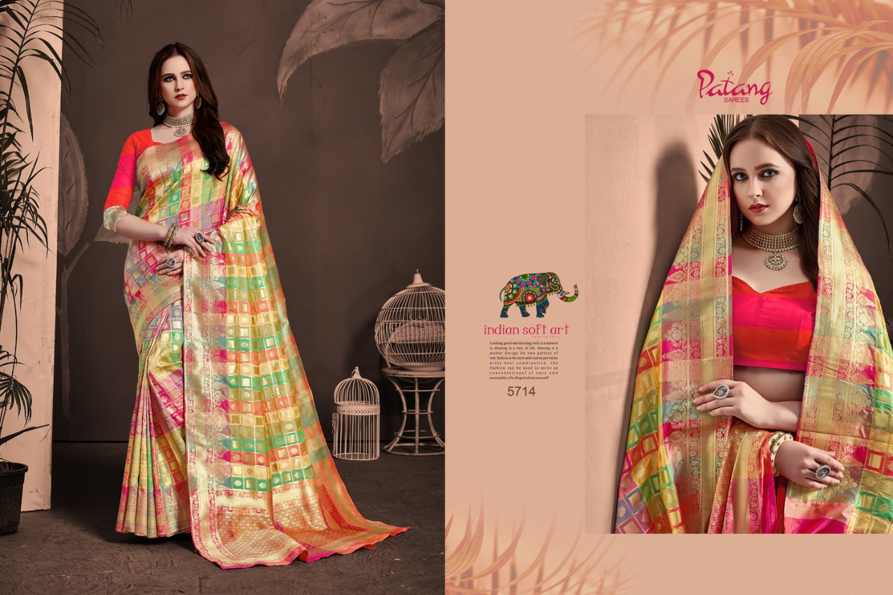 Patang Sarees Presents Anshika Meenakari Silk Exclusive Treaditional Wear Sarees Cataloge Wholesaler