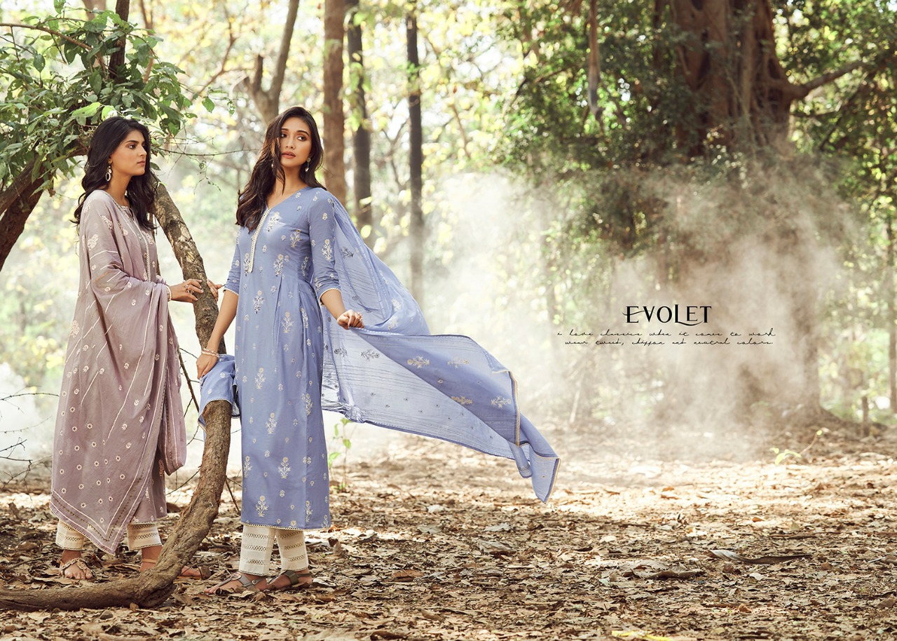 Jay Vijay Presents Evolet Pure Cotton Embroidery Work Traditional Wear Straight Salwar Suit Catalog Wholesaler