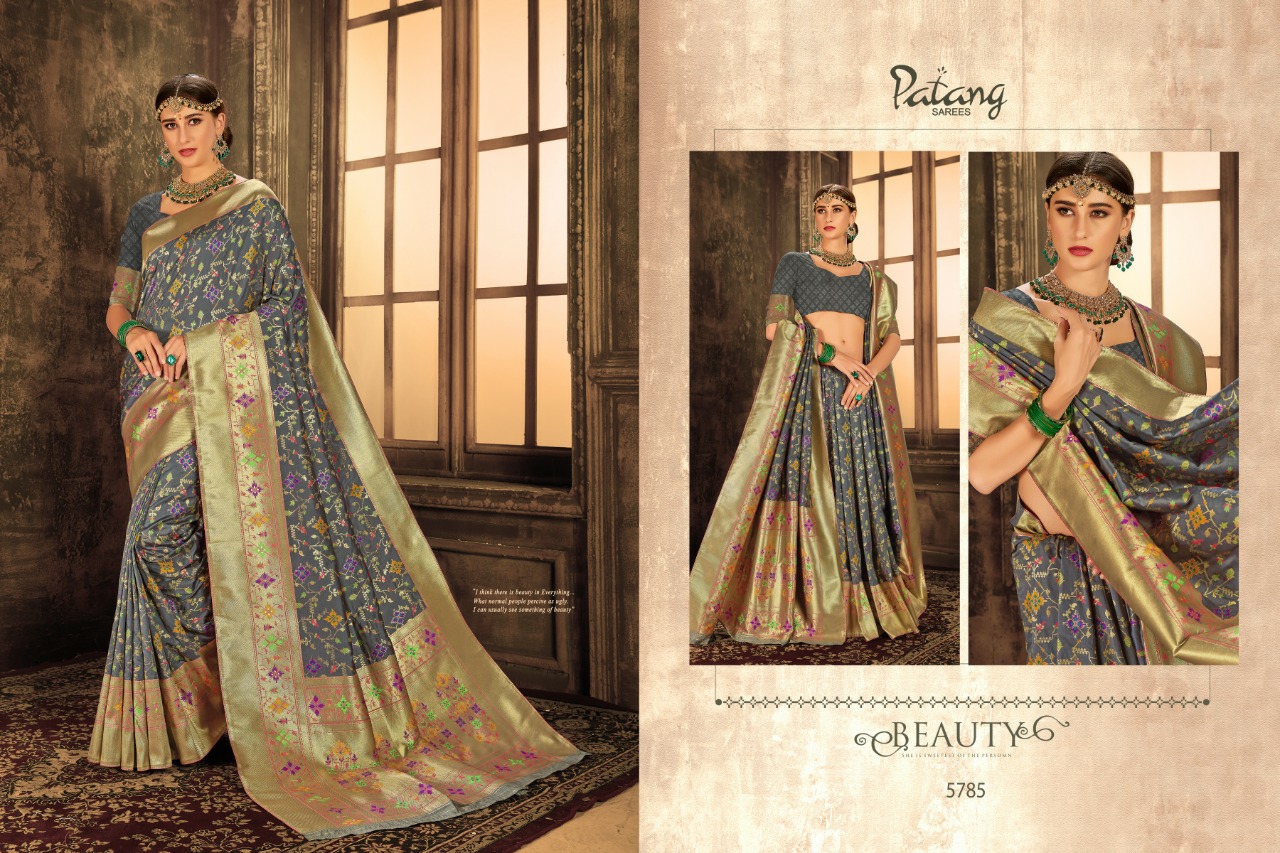 Patang Sarees Presents Swastika Silk Beautiful Designer Partywear Sarees Cataloge Wholesaler