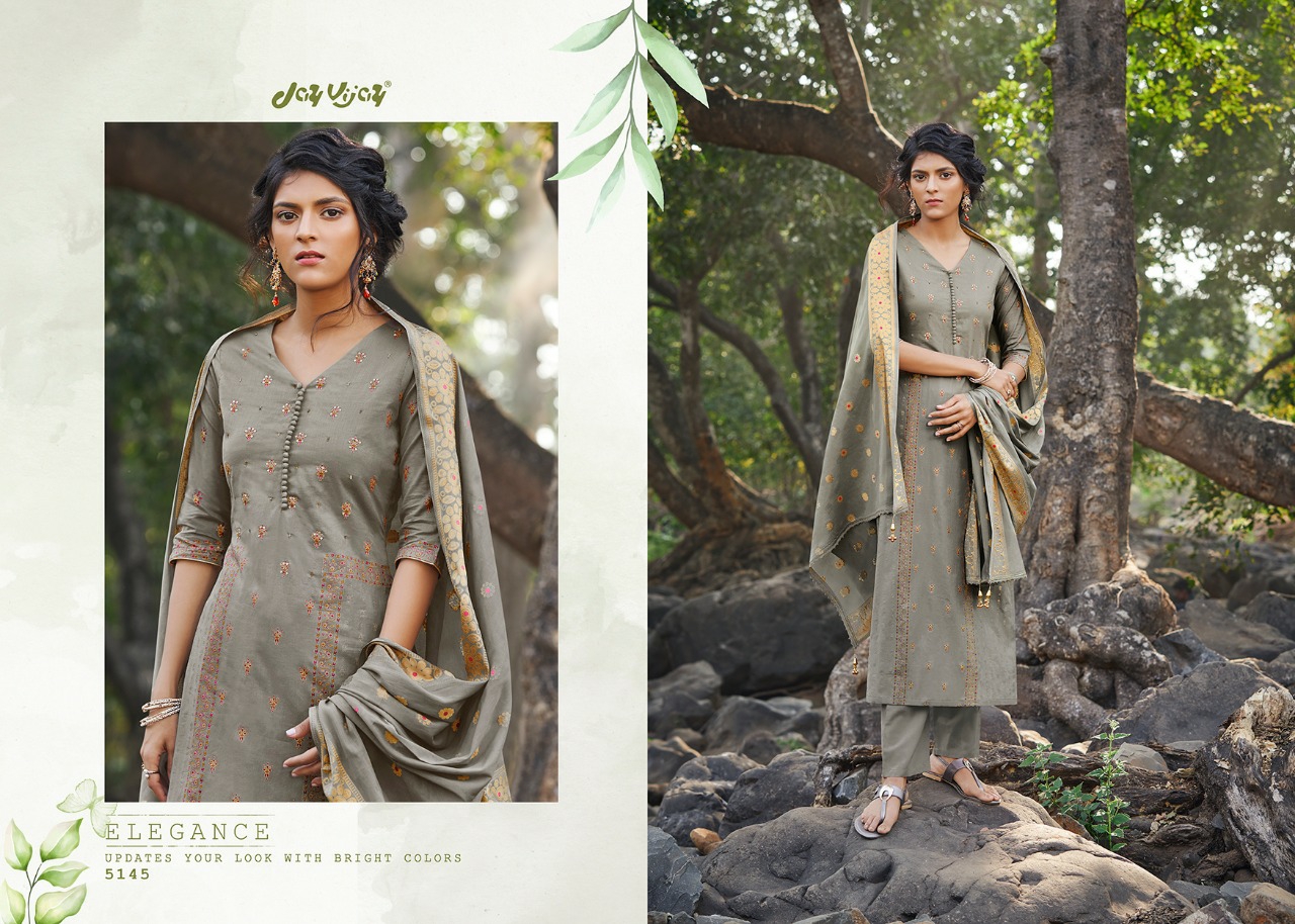 Jay Vijay Presents Seinna Cotton Designer Long Salwar Suite Cataloge Wholesaler