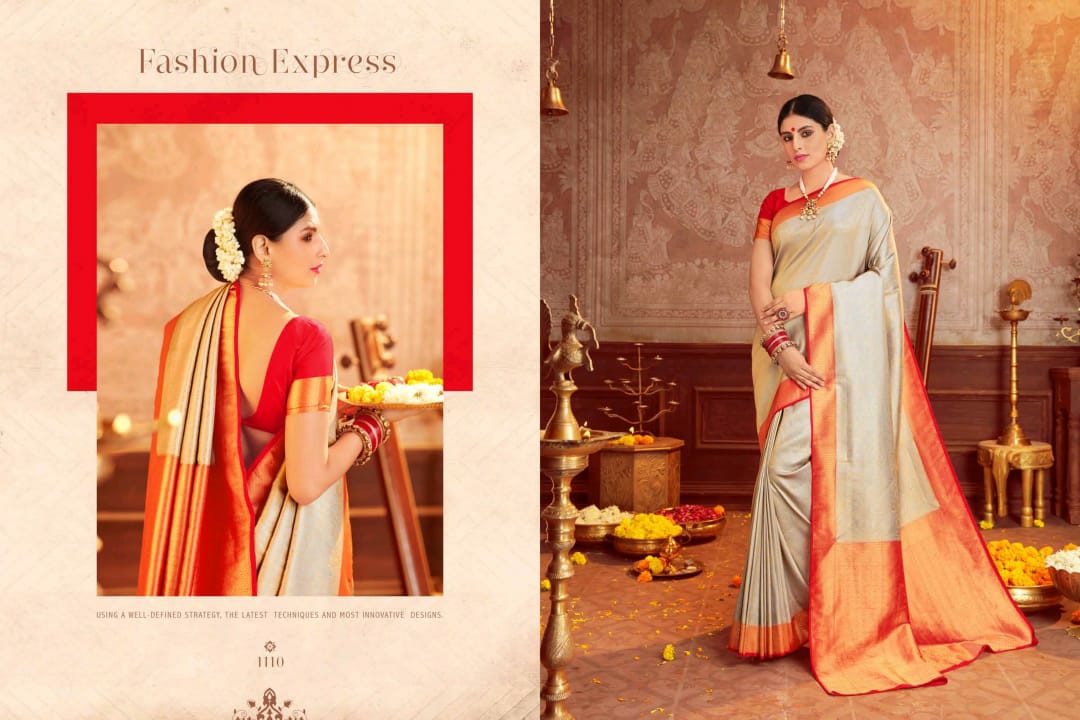 Panache Sarees Presents Royal Silk Beautiful Designer Marriage Function Wear Pure Kanjivaram Silk Sarees Catalog Wholesaler