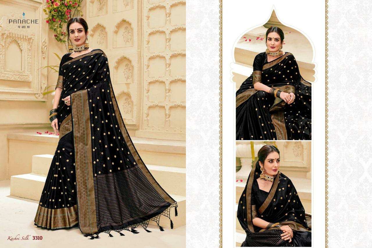 Panache Sarees Presents Kashvi Silk Indian Traditional Wear Silk Sarees Catalog Wholesaler