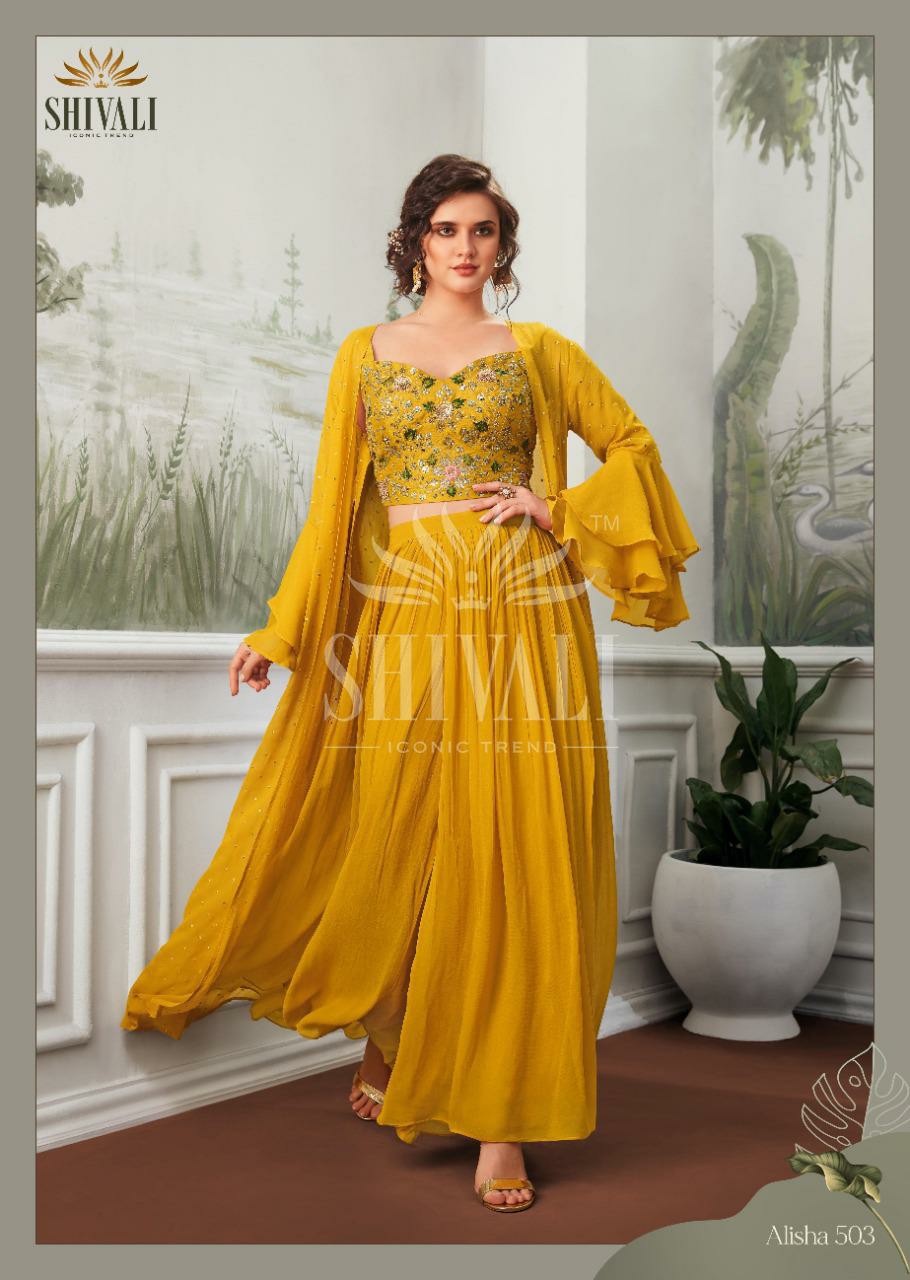 Shivali Presents Alisha Vol-5 Beautiful Designer Party Wear Crop Top Collection At Wholesale