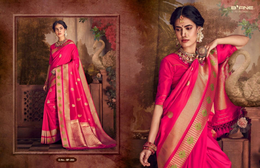 B'fine Presents Kimkhab Silk Traditional Wear Sarees Cataloge Wholesaler