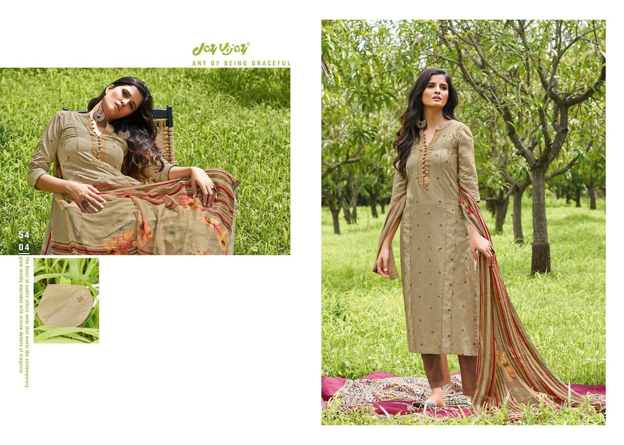 Jay Vijay Presents Rooh Silk Jacquard Embroidery Long Salwar Suit Wholesaler