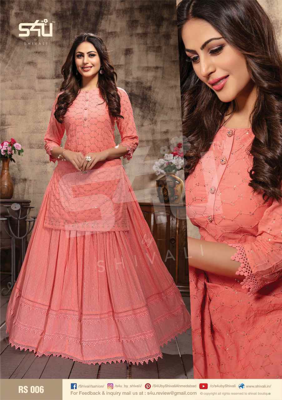 S4u Presents Retro Skirt Designer Party Wear Lucknowi Work Crop Top Collection At Wholesale