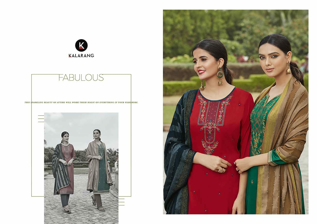 Kalarang Presents Saloni Vol-2 Jam Silk Cotton Embroidery Work Salwar Suit Wholesaler