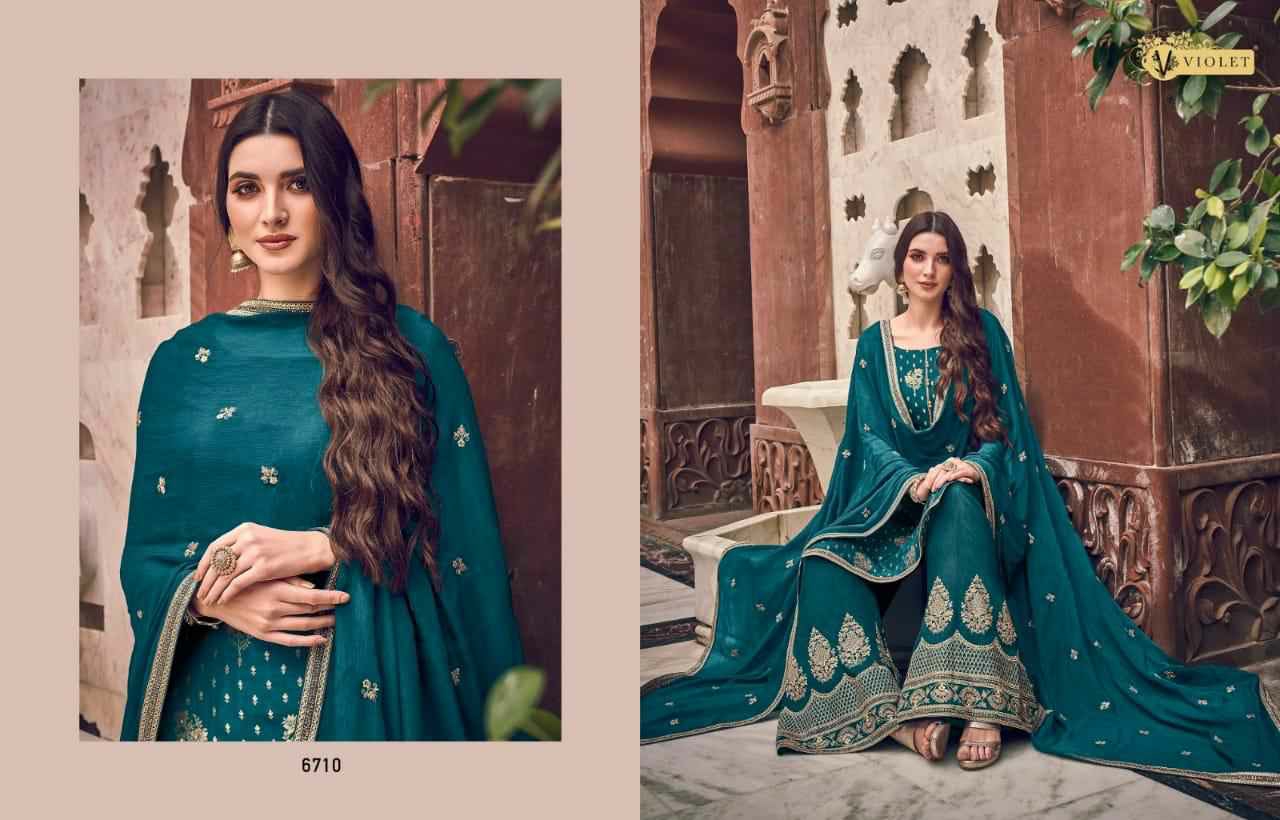 Swagat Presents Violet 6701 To 6712 Series Heavy Designer Party Wear Plazzo Style Salwar Kameez Catalogue Wholesaler