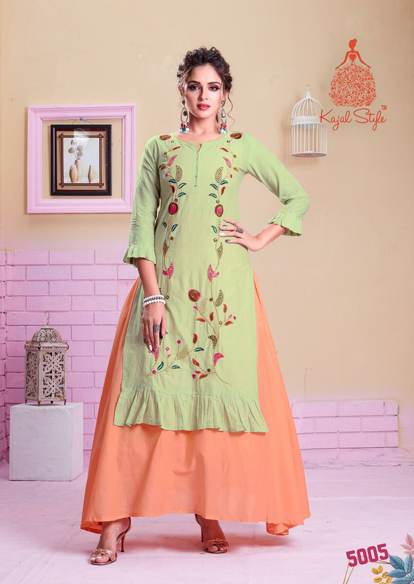 Kajal Style Presents Fashion Session V-5 Exclusive Party Wear Gown Style Kurtis Catalog Wholesaler