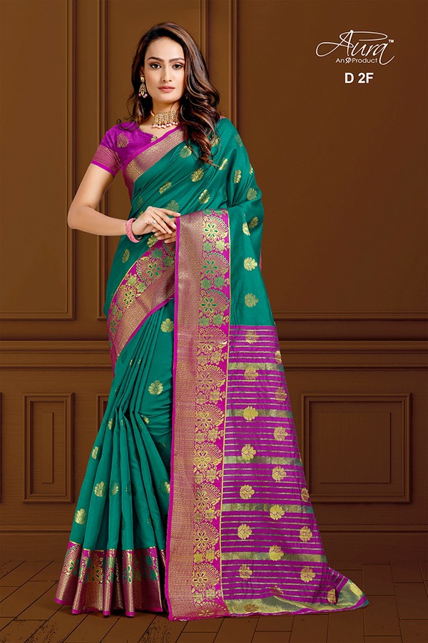 Aura Sarees Presents Shagun Vol-2 Traditional Wear South Indian Style Cotton Silk Sarees Catalogue Wholesaler